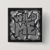 スネークイエローと金ゴールドプリント 缶バッジ (正面)