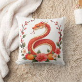 スネークイヤー中国のかわいい笑い クッション (ブランケット)