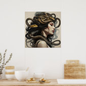 スネークウーマンアート ポスター (キッチン)