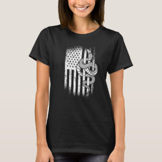 スネークオーナーアメリカ国旗USAヘルペトロジー Tシャツ