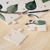 スネークカラフルフローラウォーターカラーアート ジグソーパズル (側面)