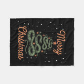 スネーククリスマスツリースクリスマスツリーメリーキリスト フリースブランケット (正面(横))