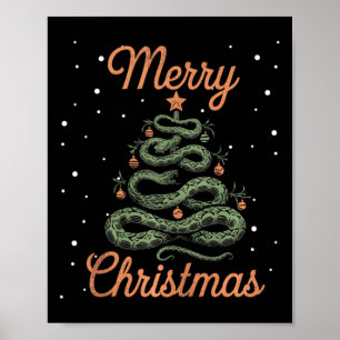 スネーククリスマスツリースクリスマスツリーメリーキリスト ポスター