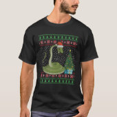 スネーククリスマスツリー装飾の醜いクリスマスセーター Tシャツ (正面)