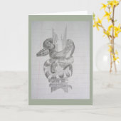 スネークグリーティングカード空白の内 カード (黄色い花)