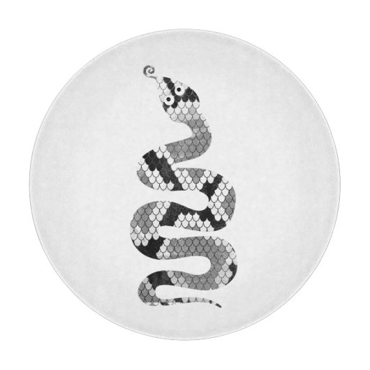 スネークグレーとライトグレーシルエット カッティングボード (正面)