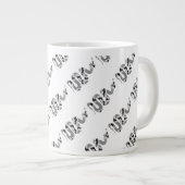 スネークグレーとライトグレーシルエット ジャンボコーヒーマグカップ (正面右)