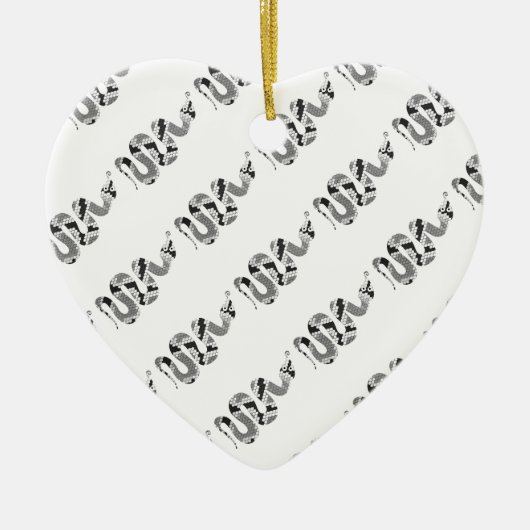 スネークグレーとライトグレーシルエット セラミックオーナメント (正面)