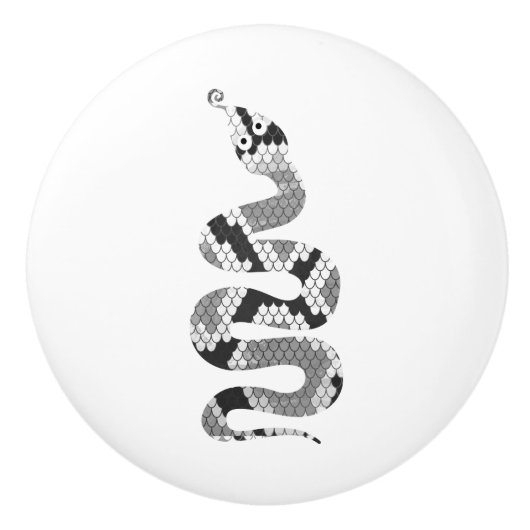 スネークグレーとライトグレーシルエット セラミックノブ (正面)