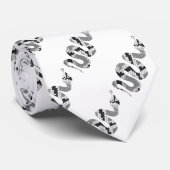 スネークグレーとライトグレーシルエット ネクタイ (ロール)