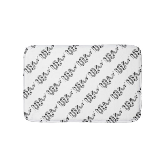 スネークグレーとライトグレーシルエット バスマット (正面)