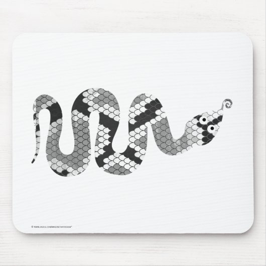 スネークグレーとライトグレーシルエット マウスパッド (正面)