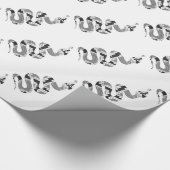 スネークグレーとライトグレーシルエット ラッピングペーパー (角)