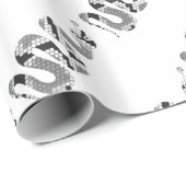 スネークグレーとライトグレーシルエット ラッピングペーパー (ロールコーナー)