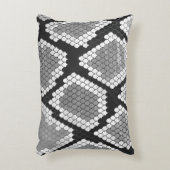 スネークグレーとライトグレープリント アクセントクッション (正面(垂直))