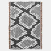 スネークグレーとライトグレープリント スローブランケット (正面縦)