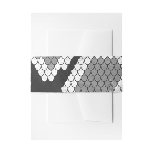 スネークグレーとライトグレープリント 招待状ベリーバンド (正面例)