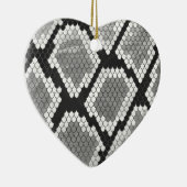 スネークグレー、ホワイト、ブラックプリント セラミックオーナメント (右)