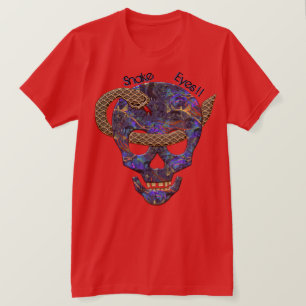 スネークコイルのまわりにスカルスルーアイズパーソナライズされた- Tシャツ