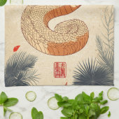 スネークコブラ威厳のあるの年の二重の幸福 キッチンタオル (折り畳み)