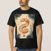 スネークコブラ威厳のあるの年の二重の幸福 Tシャツ (正面)
