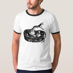 スネークコブラMens白黒シャツ Tシャツ