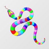 スネークサイケデリックレインボーカラー ウィンドウサイン (シート)