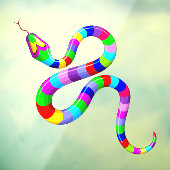 スネークサイケデリックレインボーカラー ウィンドウサイン (シート3)