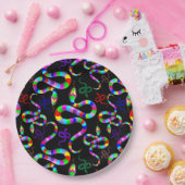 スネークサイケデリックレインボーカラー ペーパープレート (パーティー)