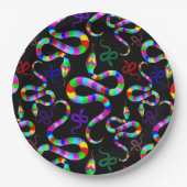 スネークサイケデリックレインボーカラー ペーパープレート (正面)