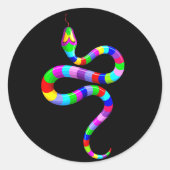 スネークサイケデリックレインボーカラー ラウンドシール (正面)