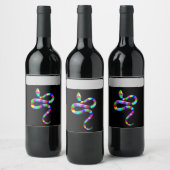 スネークサイケデリックレインボーカラー ワインラベル (ボトル)