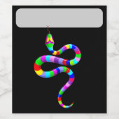 スネークサイケデリックレインボーカラー ワインラベル (シングルラベル)