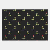 スネークサンタクロースおもしろいハットメリークリスマスクリスマス ラッピングペーパーシート (正面3)