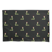 スネークサンタクロースおもしろいハットメリークリスマスクリスマス 枕カバー (正面)