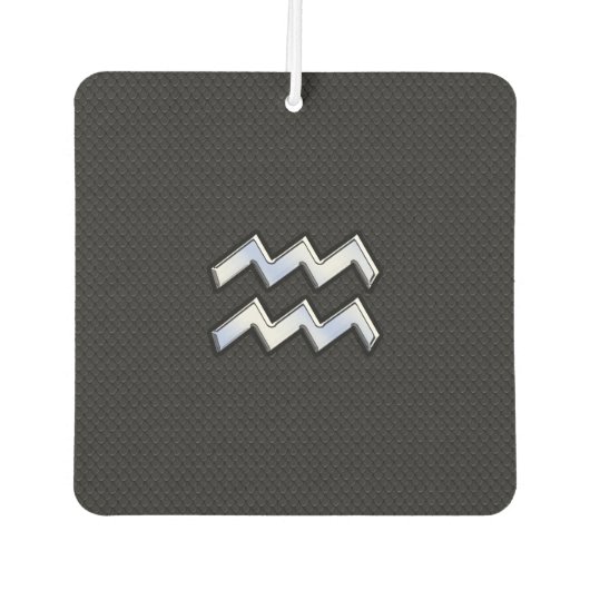 スネークスキンのアクエリアス〔占星術の〕十二宮図のようなクロム カーエアーフレッシュナー (正面)