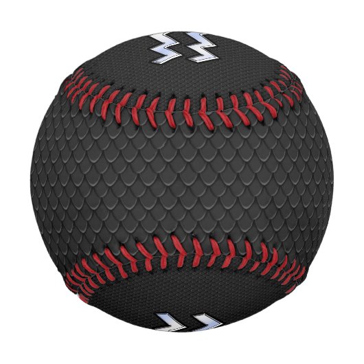 スネークスキンのアクエリアス〔占星術の〕十二宮図のようなクロム 野球ボール (裏面)