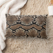 スネークスキンのプリントのアクセントの枕 ランバークッション (ブランケット)