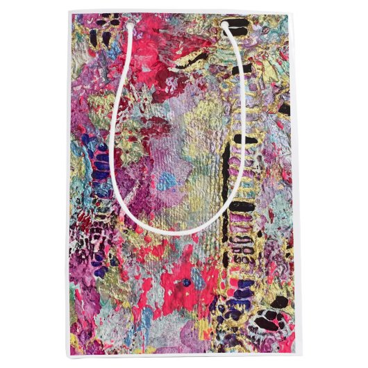 スネークスキンはっきりしたカラフル鮮やか抱き枕 ミディアムペーパーバッグ (正面)