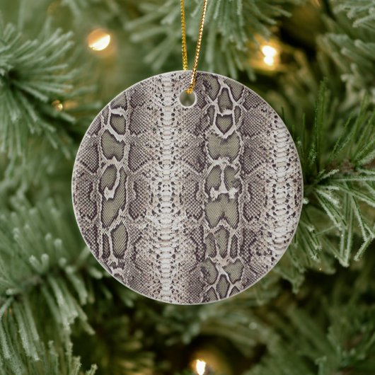 スネークスキンアニマルプリント セラミックオーナメント (ツリー)