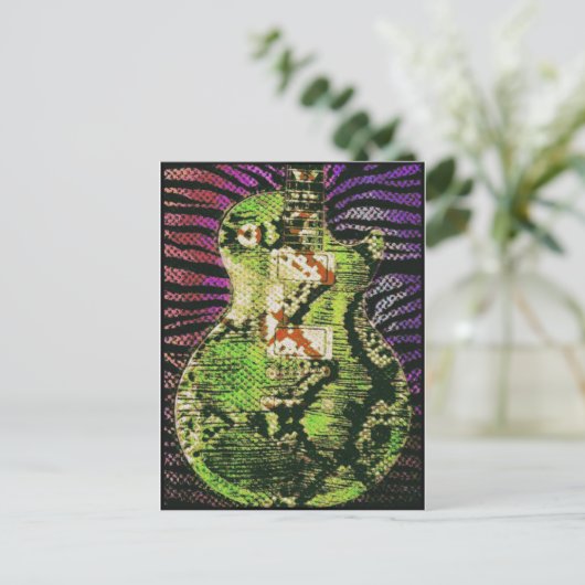 スネークスキンギターハガキ ポストカード (スタンド正面)