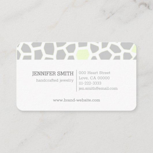 スネークスキングレーグリーンモザイクパターンモダンデザイン 名刺 (裏面)