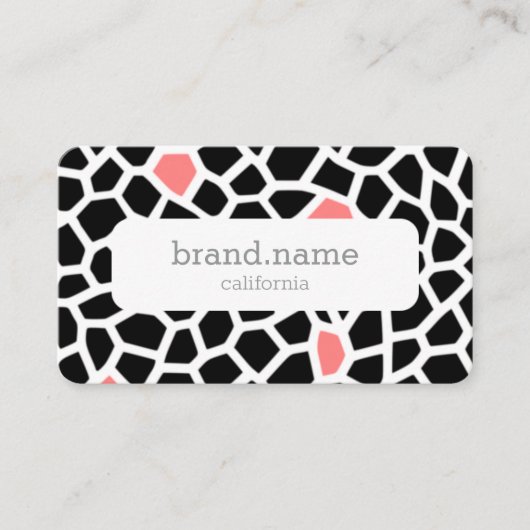 スネークスキングレーピンクモザイクパターンモダンデザイン 名刺 (正面)