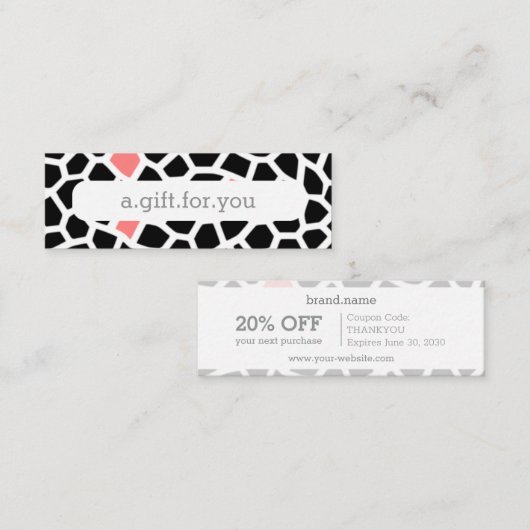 スネークスキングレーピンクモザイクパターン割引ギフト スキニー名刺 (正面/裏面)