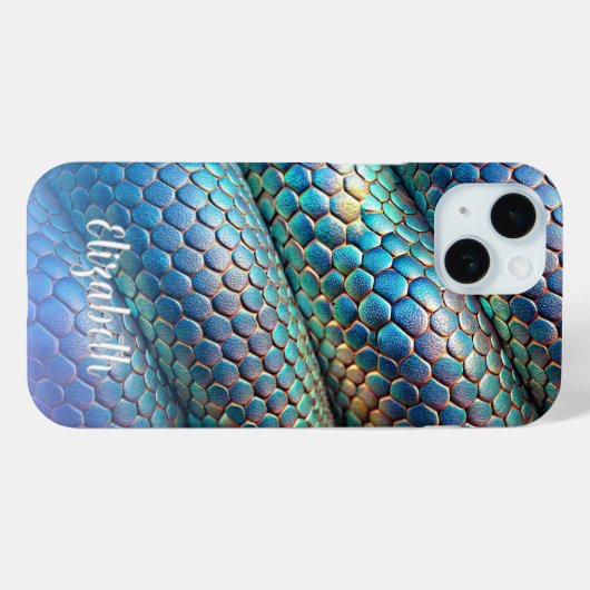 スネークスキンバイオレットとブルーグラデーションデザイン Case-Mate iPhoneケース (裏面 (横))