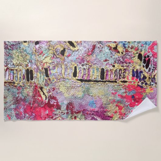 スネークスキンビーチはっきりした鮮やかカラフルタオル ビーチタオル (正面)