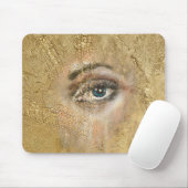 スネークスキンブルーアイズ金ゴールドコンピュータマウスパッド マウスパッド (マウス)