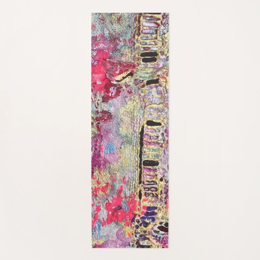 スネークスキンヨガマットはっきりした鮮やか金ゴールドカラフル ヨガマット (正面)