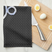 スネークスキン上のクロームのような山羊座〔占星術の〕十二宮図シンボル キッチンタオル (四つ折り)