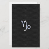 スネークスキン上のクロームのような山羊座〔占星術の〕十二宮図シンボル 便箋 (正面/裏面)